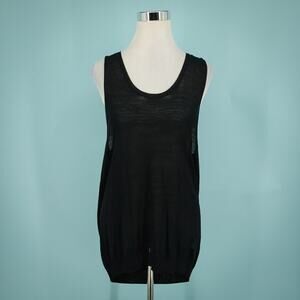 SI-IAE SI IAE Anthropologie Size Large L Top Black Cut Out Open Back Sleeveless